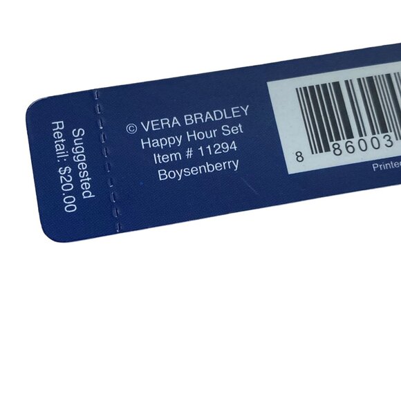 Vera Bradley Happy Hour Set Boysenberry Place Cards Coasters Cocktail Napkins - Picture 5 of 5